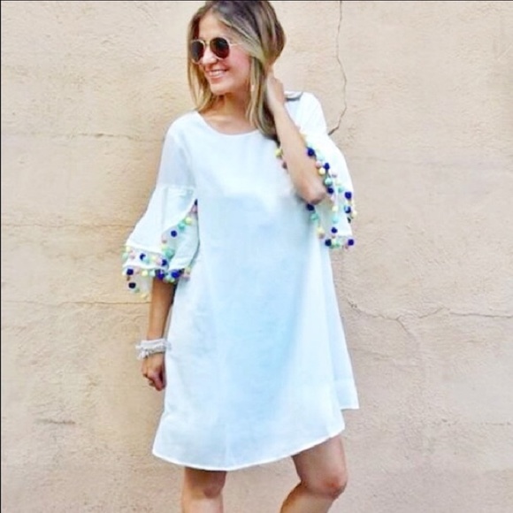 Ivory Pom Pom Dress - Picture 2 of 3